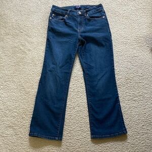 Chaps Mid Rise Crop Kick Jeans Size 6/28 Dark Blue
